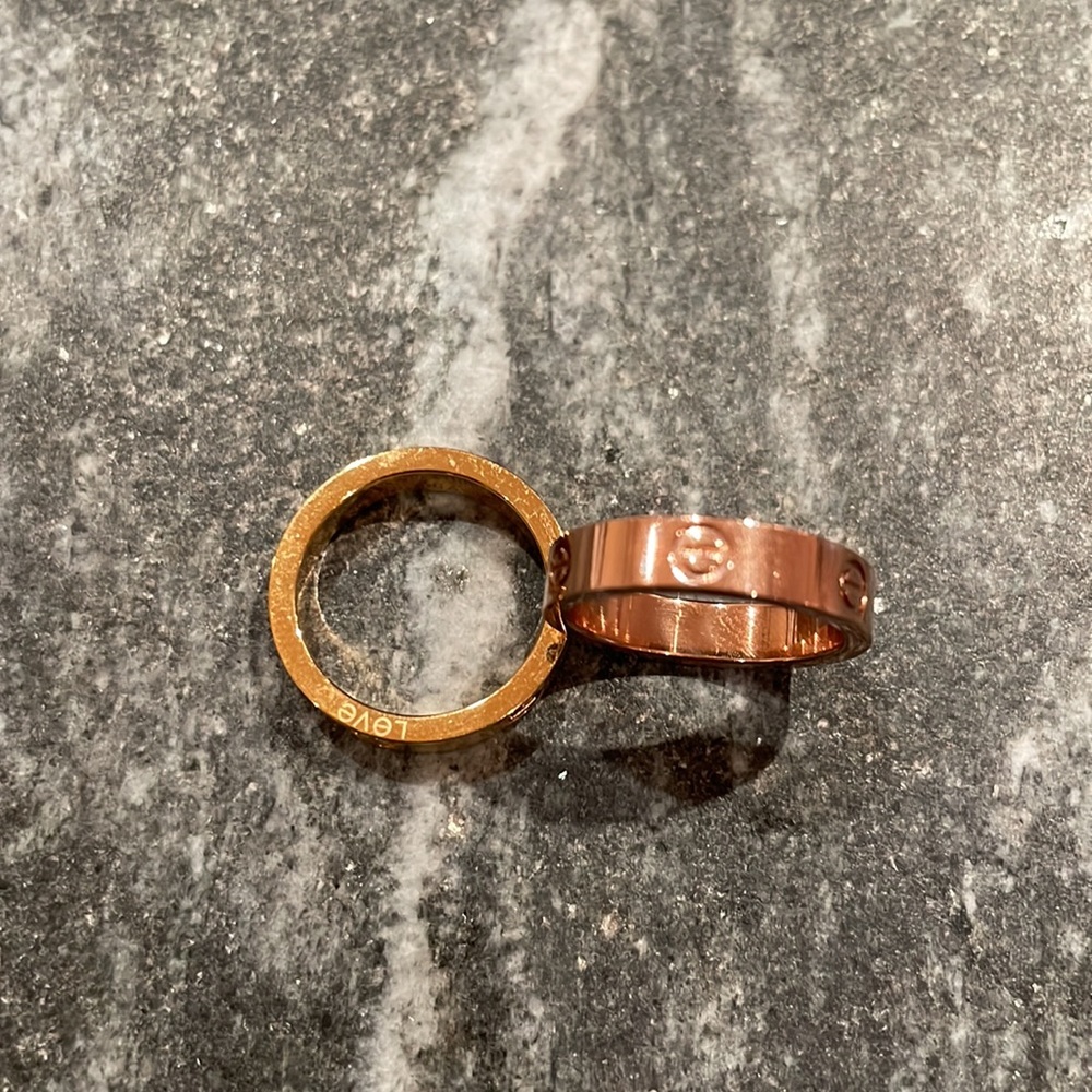 Set of 2 rings - gold & rose gold - size 5 - NWOT